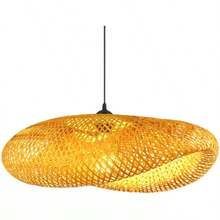 竹编吊灯，适用于餐厅、餐桌、茶室、禅意餐厅、农舍装饰 - 吊燈 - 查看 5