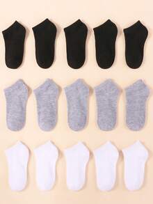30 双纯色婴儿童踝袜，黑色/灰色/白色短款低帮袜，男女通用返校运动跑步训练袜，柔软舒适的踝袜 - 适合日常穿着、节日生日礼物、万圣节圣诞节礼物 - 彩色 - 查看 6