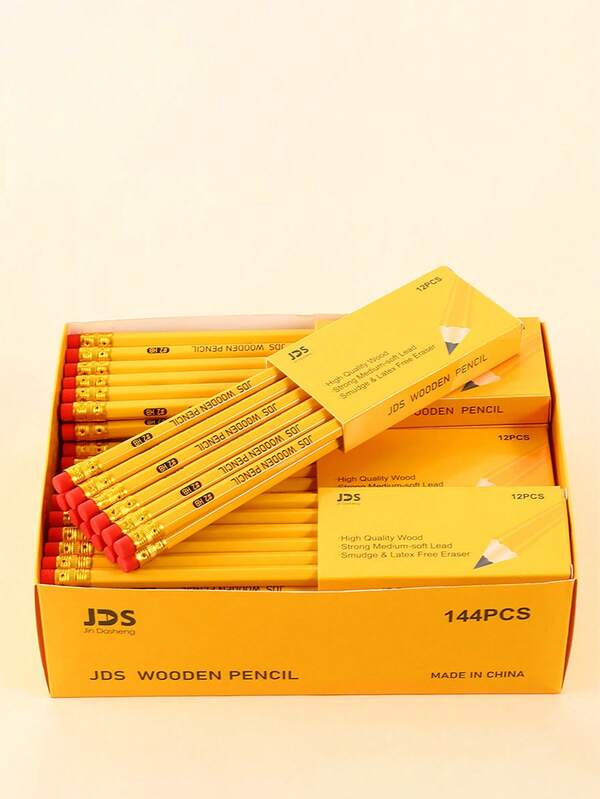 48/12pcs HB Pencils Graphite Pencil Pack Wood Pencils With Eraser For School Drawing Sketching Bridal Shower Office Supplies For New Year &Valentine's Day Gift. Learning Supplies, Travel Pencils,Back To School