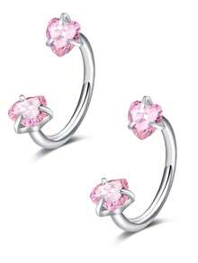 AVYRING 2 件不锈钢锆石马蹄形穿孔鼻耳肚脐环女式耳骨耳钉耳环耳甲穿孔饰品 - 彩色 - 查看 13