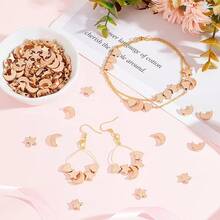 MAGICALCUTDIE 1box 100pcs 2 Style Alloy Beads Golden For Jewelry Findings Moon Star Mixed Patterns 9~11.5x8~9.5x3mm Hole: 1.6~2mm 50pcs/Style - 金色 - 查看 5