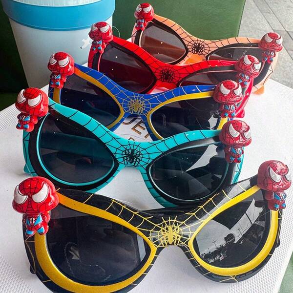 Disney 1pc Disney Spider-Man Eyeglasses, Cool & Stylish Cartoon Decoration, Accessory, Eyewear, Prop, Suitable For Festivals, Birthdays, Gifts For Men & Women