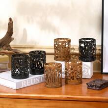 Halloween Hollow Iron Candle Holder, Centerpiece Decor For Dining Table, Fireplace, Halloween Decoration And Party, Witch, Owl, Pumpkin Design