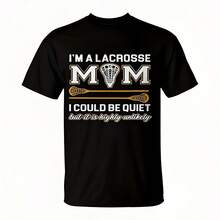 Lacrosse Mom Lacrosse Gifts T-Shirt  220g High-Quality Pure Cotton T-Shirt With Minimalist Art Patte28 - 黑色3 - 查看 1