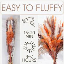 58pcs Natural Pampas Grass Mix Bouquet | Dried Pampas Bouquet For Wedding Boho Flowers Home Table Decor Desk Decor, Rustic Farmhouse Decor - Nhiều màu - Xem 3