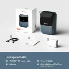 NIIMBOT B1 Mini Thermal Printer, Pocket-Sized Portable Printer, Supports Wireless Bluetooth Connection, Can Print Round White Barcode Label Stickers - Multicolor - View 8