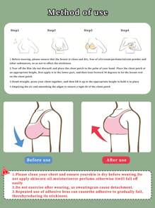 2 Stücke wiederverwendbare Kaninchen-Ohr Silikon unsichtbare Brust-Klebestreifen, Brust-Blüten Lift-Tape BH für Sport & Push-Ups