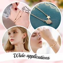 MAGICALCUTDIE 1box 100pcs 2 Style Alloy Beads Golden For Jewelry Findings Moon Star Mixed Patterns 9~11.5x8~9.5x3mm Hole: 1.6~2mm 50pcs/Style - 金色 - 查看 6