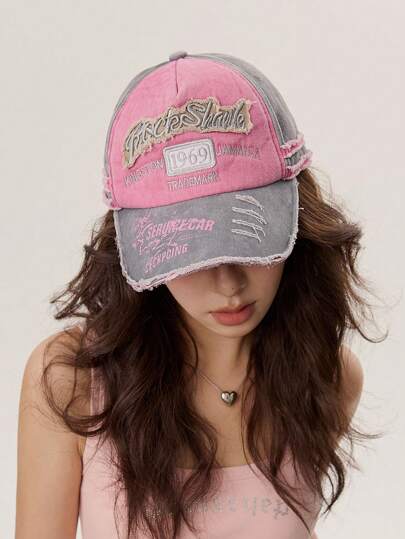 1pc 1969 Embroidered Baseball Cap, Fashionable Casual Contrast Color Design, Unisex & Couple Style