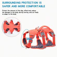 HP294 中大型犬防逃脱安全带，无拉手可调节宠物背心，带前后夹，适合散步训练