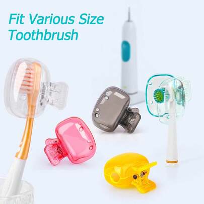 3 Pieces Travel Toothbrush Holder - Portable, Ventilated Organizer For On-The-Go Teeth Care, Summer Holiday Camping And Work Companion, Hypoallergenic Clip, Random Color, Compact And Lightweight, Durable Travel Accessory With Breathable Holes For Fast Drying, Space-Saving Clip-On Design For Luggage, Bag, Backpack, Travel Case, Ideal For Camping, Business Trips, And Everyday Freshness