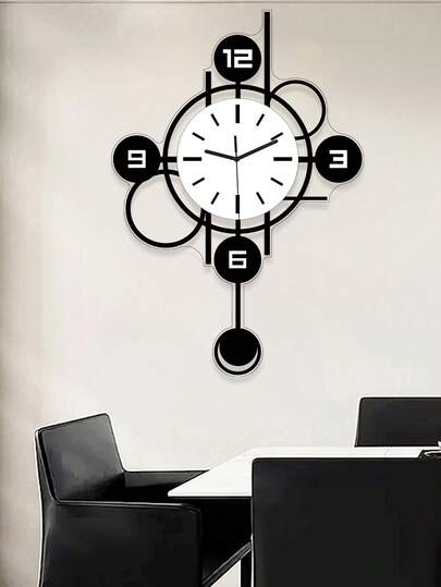 Pc, Moderne Large Scale Home Wand Clock, Acrylic Material, Swing Function, Silent No Ticking, Living Room, Bedroom, Kitchen Office ation. Birthday s, Ho warming s. Room view 4