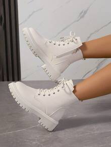 2025 New Autumn/Winter ' Shoes, Thick Sole Big Shoes, School Student Shoes, Fashion Versatile Casual ' Shoes, Side Zipper ' Student Shoes, Teenage School Student Shoes, Student Boots, Casual Ankle Boots