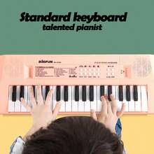 Teclado electrónico de piano de 37 teclas con micrófono, material de ABS, funcionamiento a batería, conexión USB, juguete - teclado electrónico de 37 teclas - Ver 2