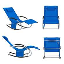 SoBuy Cushion, Ergonomically Shaped, Padded Mattress Topper With Headrest For Rocking Chair, Garden, Black OGS28-P02 - Royal Blue - View 8