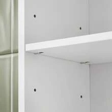 SoBuy Bathroom Storage Cabinet With Shelves & Cupboard – Space-Saving Over Toilet Or Washing Machine Freestanding WC Shelf Tip-Resistant White 65x182x20cm BZR165-W - 白色 - 查看 8