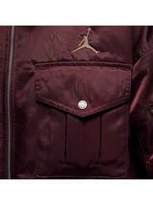 Nike 女子冬季防風保暖翻毛領外套棉服外套 - 酒紅色 - 查看 8