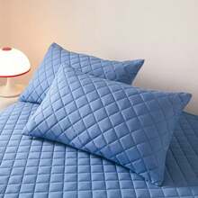 Funda de almohada impermeable, sin almohadas, 3 tipos de Jacquard, funda de almohada de 48x74cm para dormitorio, funda de almohada para el hogar - Azul - Ver 20