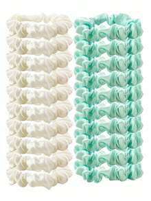 20个纯色缎面发圈，多功能发饰，适合14岁以上女性，不会损伤头发，休闲百搭，可扎马尾辫，弹性发带 - 彩色 - 查看 10