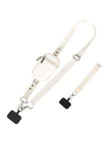 拉链手机挂绳，时尚女士斜挎手机挂绳，钱包式手机斜挎挂绳，新款拉链手机挂绳，可调节斜挎手机挂绳 - 涤纶材质，休闲风格，手机袋，女士礼物 - 彩色 - 查看 5