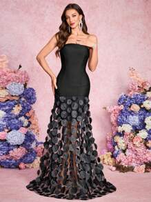 Sheath Lace Sheer Embroidered Long Prom Dresses Dresses