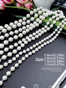2m/78in, 10m/393in Faux Pearl Beaded Garland Chain, DIY Wedding Decor Curtain, Round Pearls Do Not Break When Cut