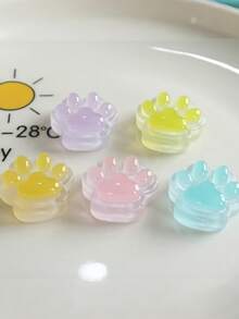 10pcs No Hole Charming Cat Paw Resin Pendant Versatile DIY Accessory Suitable For Phone Cases, Fridge Magnets, And Hair Clips - Available In 5 Colors - Perfect For Home Decor And Party Gifts - Multicolor - View 4