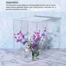 Clear Display Case, Acrylic Box Assemble Dustproof Box Showcase For Collectibles, Crafts - Clear 13.7x13.7x11.8inch - View 5