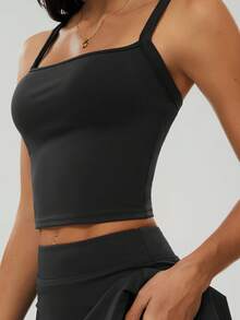 MASKERT Sports Vest' Women's Sports Vest Running Fitness Sports Vestyoga Clothes Home Commutingleisure Comfortable Skin Friendly - 黑色 - 查看 4