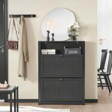 SoBuy Shoe Cabinet FSR87-BR - Black - View 3