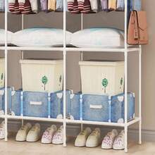 Space-Saving Wardrobe Stand With 10 Shelves And 4 Clothes Rails, Heavy-Duty Metal Wardrobe Organizer, Easy To Assemble And Multifunctional For The Bedroom - trắng - Xem 6