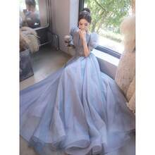 Raincoat - Blue Long-sleeved Midi Style - View 5