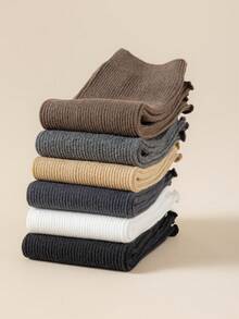 1/3/5 Pairs Girls Calf Leg Warmers, Sweet Ballet Style Ruffle Trim, Knitted Warm Leg Warmers, Solid Color Knee High Leg Warmers, Spring Autumn