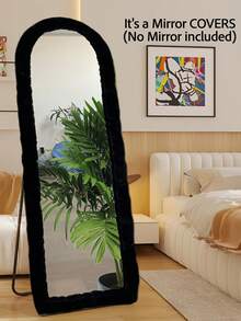 1 Pc Mirror Covers, Plush Floor Mirror Cover, Christmas Decorations, Girl Gift, Suitable For Ultra-Soft Non-Slip Cover Self-Standing Multi-Size Mirror Cover 64"X21" Full-Length Mirror Cover Warm Decoration, Suitable For Living Room Bedroom Cloakroom Full-Length Mirror, TV Cover (Multi-Color) - 彩色 - 查看 12