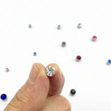 Magnetic Fake Earring Studs No Piercing Crystal Round Shape Men/Women Stimulating Acupoints 3/4/5/6/7MM 12 Pairs/Set - Multicolor - View 9