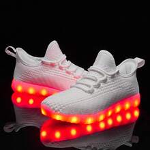 Unisex Adult LED Light Up Sneakers: USB Charging, Mesh Upper - Glowing For Halloween & Dancing - trắng - Xem 6