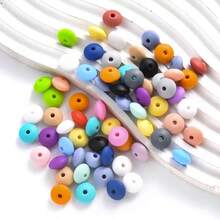 100 Stücke/50 Stücke 12mm Silikon Abakus Perlen, 13 Farben Silikon Rundperlen für Schlüsselanhänger, DIY Halskette, Armband, Schmuckherstellung