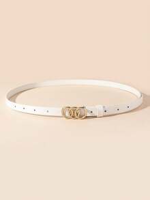 1/3件装女士时尚搭扣黑色、白色和棕色休闲腰带，四季皆宜 - 1.4三圈扣小帶 - 查看 4