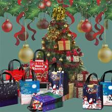 12pcs Medium Christmas Gift Bags 10.6''x7.8''x4'' With Handles, Reusable Non-Woven Fabric Christmas Shopping Bags, New Year Gift Bags, Holiday Party Supplies Decorations(1/6/12pcs)