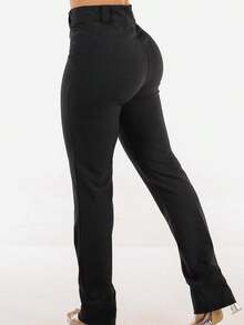Super High Waist Dressy Bootcut Pants Charcoal - Multicolor - View 4