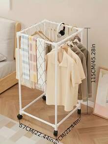 6-seitiger drehbarer Kleiderständer - stabiles Metallrohr, unabhängiges Design, tragbare und effiziente Kleidungsaufbewahrung und -präsentation, schwarz/weiß, geeignet als Wäscheorganizer für alle Jahreszeiten, hexagonale Form mit 6 Rollen drehbar und beweglich, Stütze aus 16 mm verstärktem Metallstab, geeignet für Schlafzimmer, Wohnzimmer, Balkon, Waschküche - Verschiedenfarbig - Übersicht 8