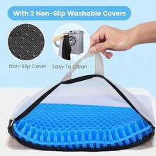 19.7" Gel Seat Cushion, Super Large & Thick Office Chair Cushion For Long Sitting - Back Hip Tailbone Pain Relief Cushion, Egg Seat Cushion Desk Chair Pads For Cars Wheelchair - Fits Up To 350 Lbs-222684 - 藍色XXL最大較厚 - 查看 7