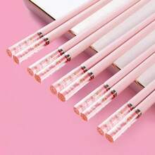 粉色樱花琥珀可重复使用筷子，适合家庭用餐、快餐、寿司、拉面 - 彩色 - 查看 6