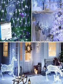 1 pieza Guirnalda de Luces Solares para Exteriores - 300/200/150/100/50 LED, Luces de Hadas Solares de Alambre de Cobre, IP65 Impermeable, 8 Modos de Iluminación, Adecuado para Jardín, Terraza, Boda, Acampada, Fiesta, Patio, Decoración de Árbol de Navidad, Navidad, Halloween, Luces de Decoración para el Día de San Valentín (Blanco Cálido/Blanco/Color/Azul/Rosa/Rojo)