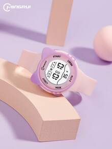 MINGRUI 30M Waterproof Cartoon Cat Colorful Digital Kids Watch With Alarm, Timer, Luminous For Children, Girls, School Supplies, Cute Anime - White - View 6