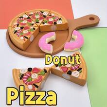 Bộ đồ chơi nhà bếp mini cho trẻ em, bao gồm pizza, bánh mì kẹp thịt và xúc xích | Bộ đồ chơi nhà bếp mini cao cấp, chi tiết thực phẩm chân thực và thiết kế cắt và chia sẻ tương tác, phụ kiện thực phẩm nhập vai, kích thích trí tưởng tượng, thúc đẩy học tập sớm. - Nhiều màu - Xem 4