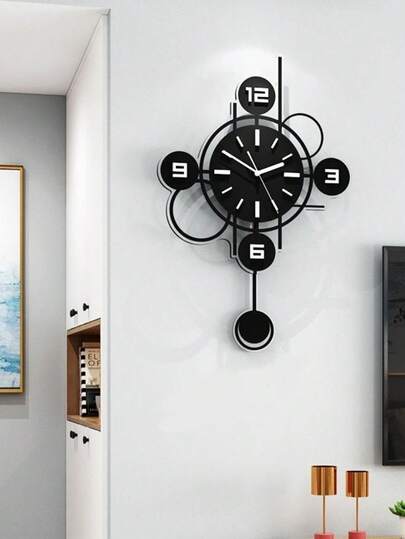 Pc, Moderne Large Scale Home Wand Clock, Acrylic Material, Swing Function, Silent No Ticking, Living Room, Bedroom, Kitchen Office ation. Birthday s, Ho warming s. Room view 9