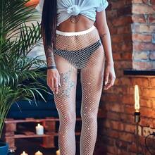 3 Pair Plus Size Fishnets Stockings Glitter Sparkly Tights High Waist Black Fishnet Pantyhose Women, Style NJXP - 白色 - 查看 10