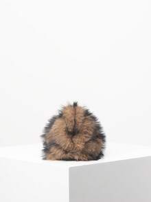 女士优雅手拿包，适合新娘派对、舞会、毛绒手提包、舞会配饰、节日派对、高贵女士包、婚礼用品（图案随机） - 棕色 - 查看 5