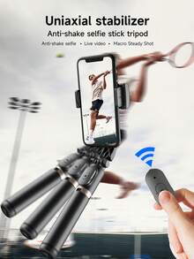 TOKQI Anti-Shake Mobile Video Stabilizer Bluetooth Selfie Stick Tripod Gimbal Stabilizer For Smartphone Extended Rotating Phone Holder For Video Shooting,Live Streaming,Summer Vacation, Travel, Outdoor Activities - Black - View 4